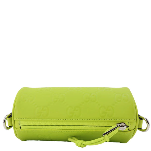 GUCCI Edge Cylinder Mini GG Matte Rubber Fabric Shoulder Bag Green 834248