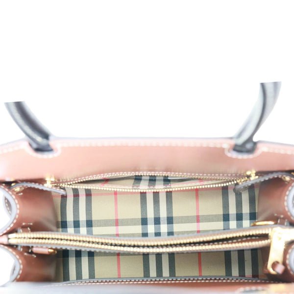 BURBERRY Title Two Handle Vintage Check Canvas Tote Bag Black