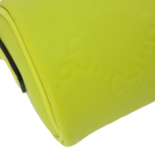 GUCCI Edge Cylinder Mini GG Matte Rubber Fabric Shoulder Bag Green 834248