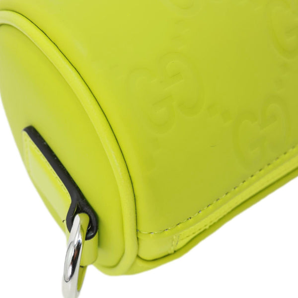 GUCCI Edge Cylinder Mini GG Matte Rubber Fabric Shoulder Bag Green 834248