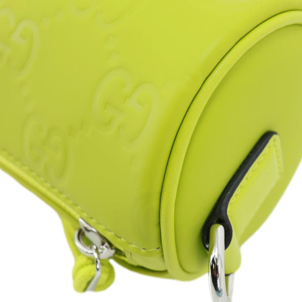 GUCCI Edge Cylinder Mini GG Matte Rubber Fabric Shoulder Bag Green 834248
