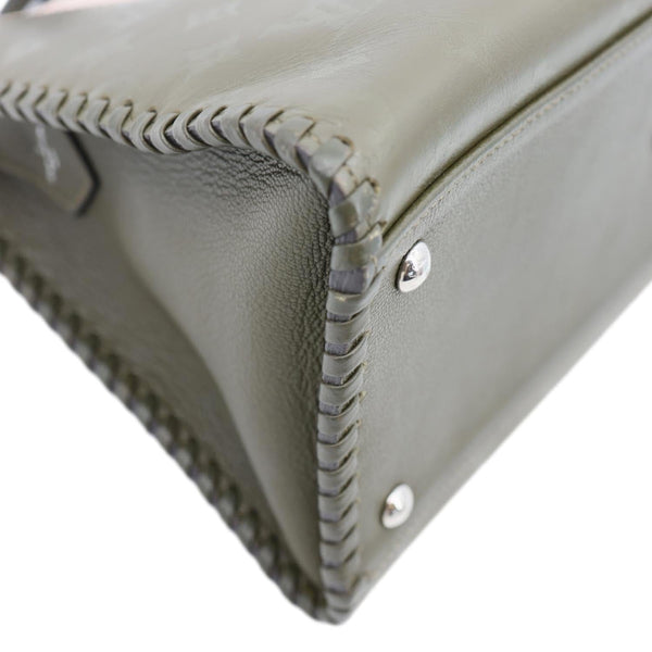 LOUIS VUITTON Very Zipped Monogram Leather Tote Shoulder Bag Green