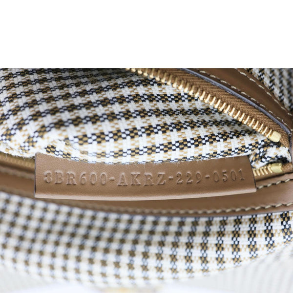 FENDI Baguette FF Embroidered Canvas Shoulder Bag Beige