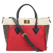 LOUIS VUITTON On My Side MM Leather Monogram Canvas Shoulder Bag Red