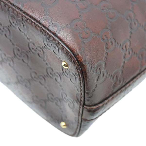 GUCCI Horsebit Suede Leather Tote Bag Brown