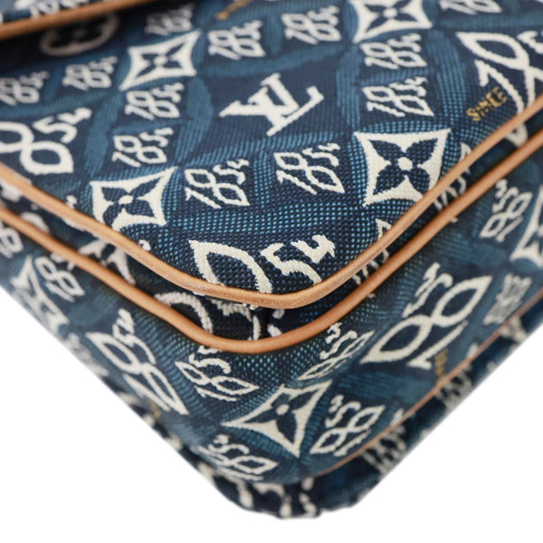 LOUIS VUITTON Metis Pochette Jacquard Since 1854 Top Handle Satchel Bag Blue