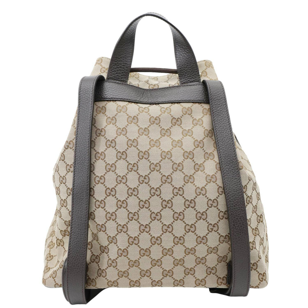 GUCCI Drawstring GG Canvas Backpack Bag Beige 449175