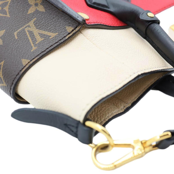 LOUIS VUITTON On My Side MM Leather Monogram Canvas Shoulder Bag Red