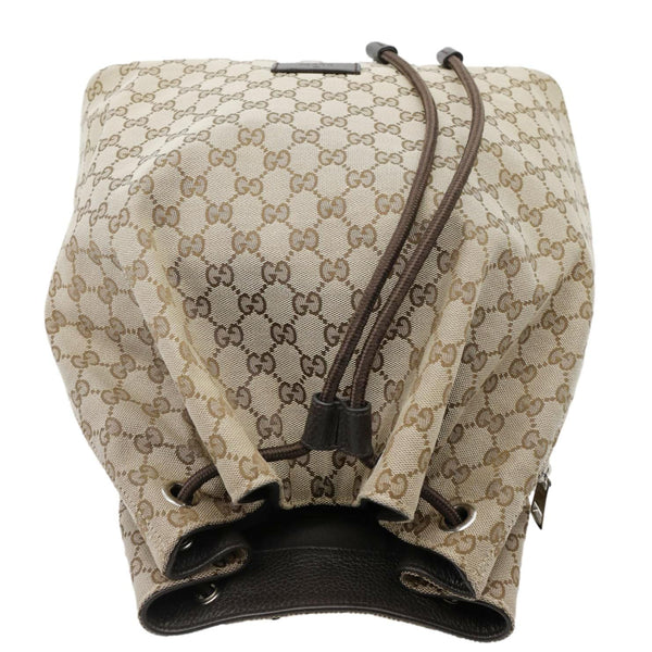 GUCCI Drawstring GG Canvas Backpack Bag Beige 449175