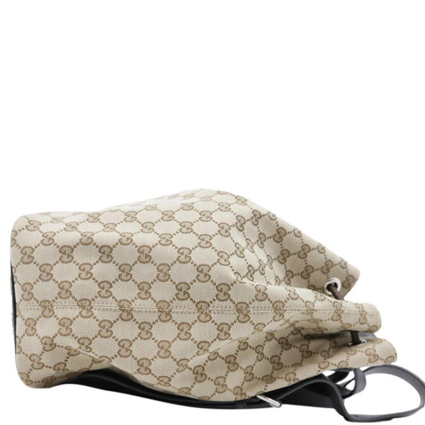 GUCCI Drawstring GG Canvas Backpack Bag Beige 449175
