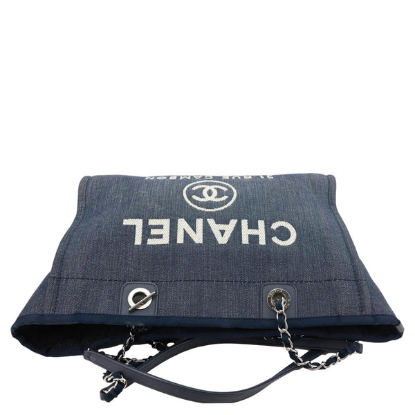 CHANEL Deauville Small Denim Tote Bag Navy Blue