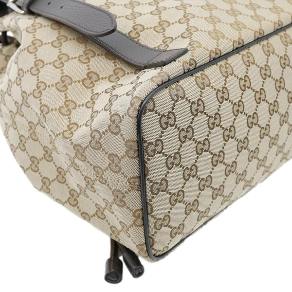 GUCCI Drawstring GG Canvas Backpack Bag Beige 449175