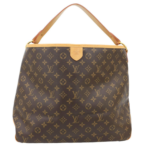 LOUIS VUITTON Delightful MM Monogram Canvas Hobo Bag Brown