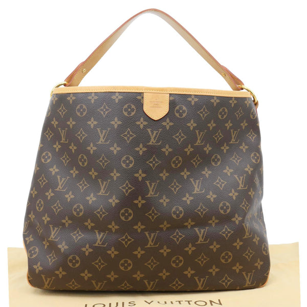 LOUIS VUITTON Delightful MM Monogram Canvas Hobo Bag Brown