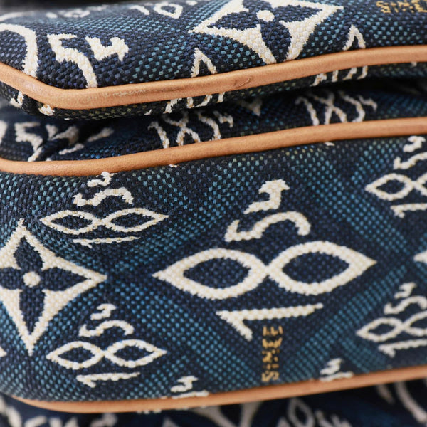LOUIS VUITTON Metis Pochette Jacquard Since 1854 Top Handle Satchel Bag Blue