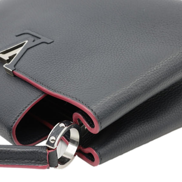 LOUIS VUITTON Capucines PM Taurillon Leather Shoulder Bag Black