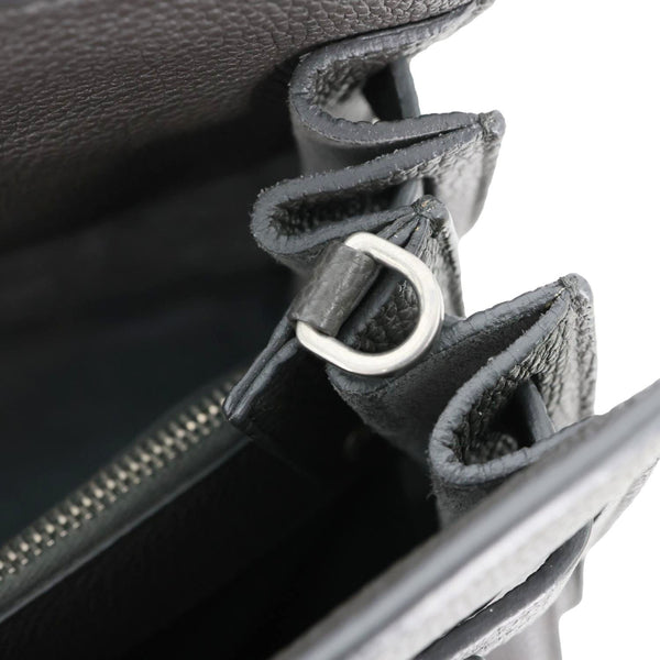 YVES SAINT LAURENT Sac De Jour Grained Calfskin Leather Tote Bag Grey