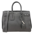 YVES SAINT LAURENT Sac De Jour Grained Calfskin Leather Tote Bag Grey