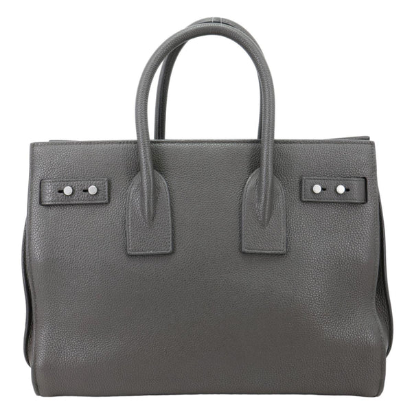 YVES SAINT LAURENT Sac De Jour Grained Calfskin Leather Tote Bag Grey