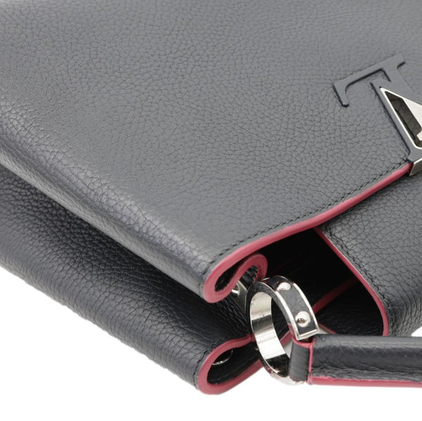 LOUIS VUITTON Capucines PM Taurillon Leather Shoulder Bag Black