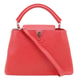 LOUIS VUITTON Capucines BB Taurillon Leather Satchel Bag Red