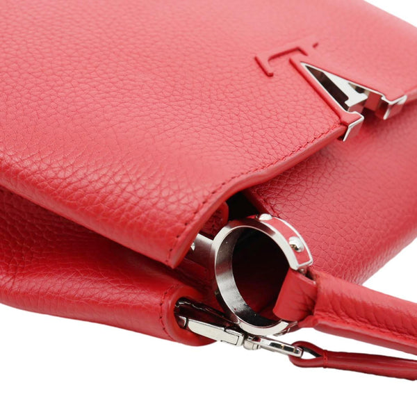 LOUIS VUITTON Capucines BB Taurillon Leather Satchel Bag Red