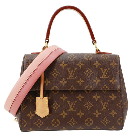LOUIS VUITTON Cluny BB Monogram Canvas Crossbody Bag Brown