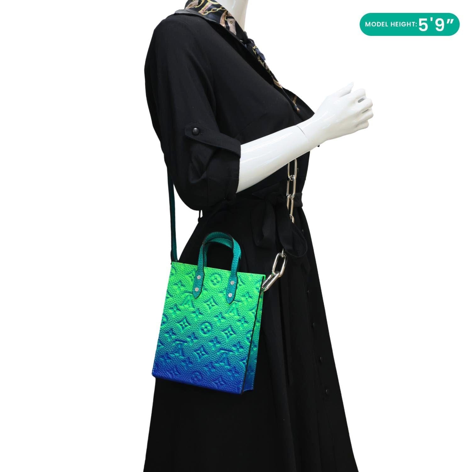 LOUIS VUITTON Sac Plat XS Taurillon Illusion Leather Crossbody Bag Ble