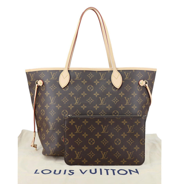 LOUIS VUITTON Neverfull MM Monogram Canvas Tote Bag Brown