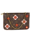LOUIS VUITTON Blooming Flowers Pochette Monogram Canvas Chain Crossbody Bag Brown