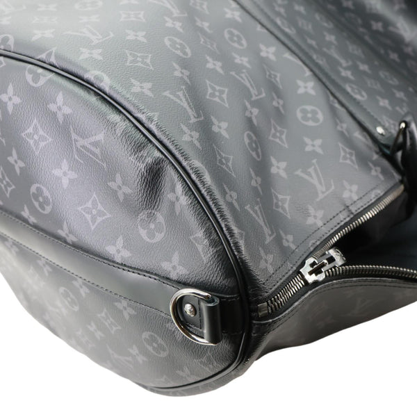 LOUIS VUITTON Keepall 55 Bandouliere Monogram Eclipse Travel Bag Black