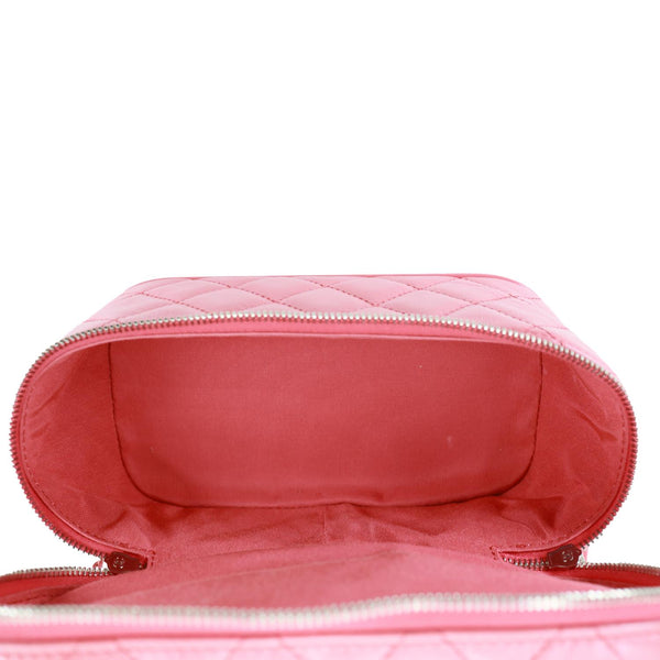 CHANEL Crumpled Crumpled Quilted Calfskin PVC Backpack Pink