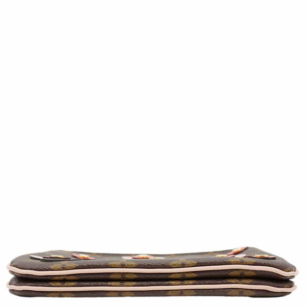 LOUIS VUITTON Blooming Flowers Pochette Monogram Canvas Chain Crossbody Bag Brown