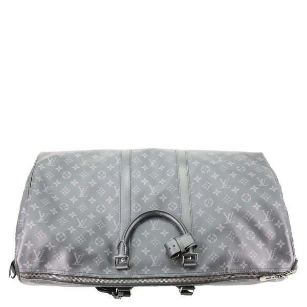 LOUIS VUITTON Keepall 55 Bandouliere Monogram Eclipse Travel Bag Black