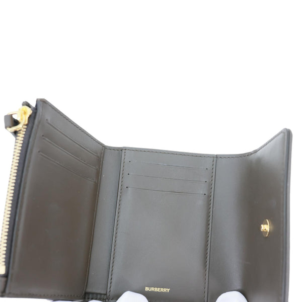 BURBERRY Tri-Fold Small Vintage Check Canvas Wallet Grey