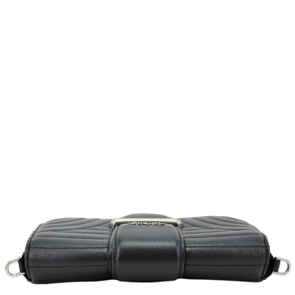 PRADA Sidonie Mini Diagramme Quilted Leather Chain Crossbody Bag Black