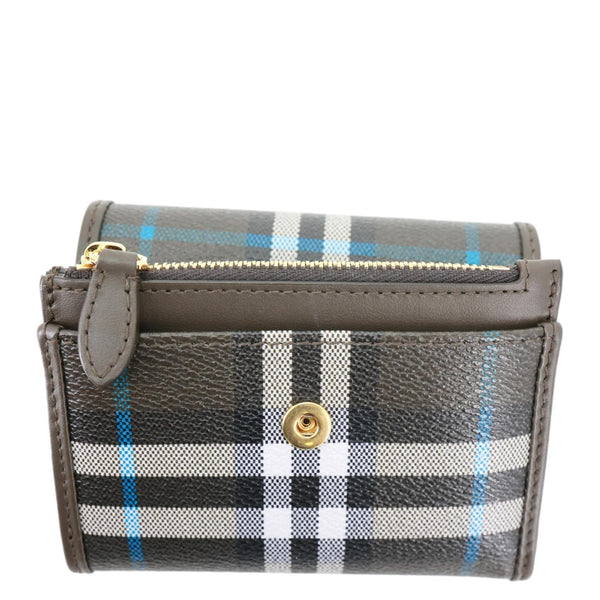 BURBERRY Tri-Fold Small Vintage Check Canvas Wallet Grey
