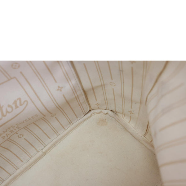 LOUIS VUITTON Neverfull MM Damier Azur Shoulder Bag White