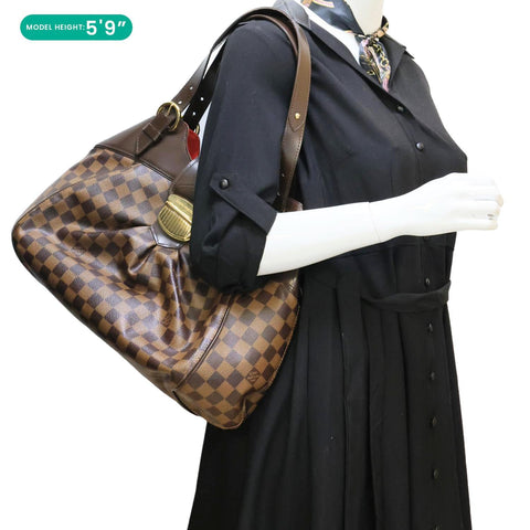 LOUIS VUITTON Sistina MM Damier Ebene Shoulder Bag Brown