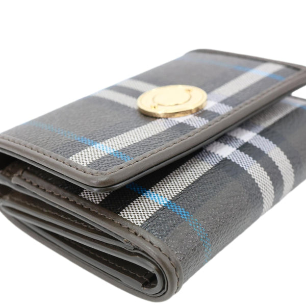 BURBERRY Tri-Fold Small Vintage Check Canvas Wallet Grey