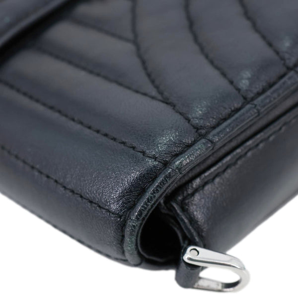 PRADA Sidonie Mini Diagramme Quilted Leather Chain Crossbody Bag Black