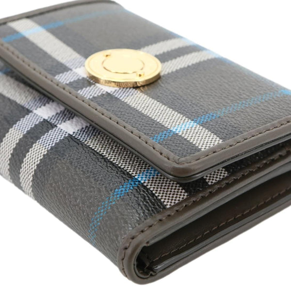 BURBERRY Tri-Fold Small Vintage Check Canvas Wallet Grey