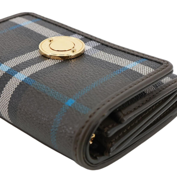 BURBERRY Tri-Fold Small Vintage Check Canvas Wallet Grey