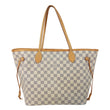 LOUIS VUITTON Neverfull MM Damier Azur Shoulder Bag White