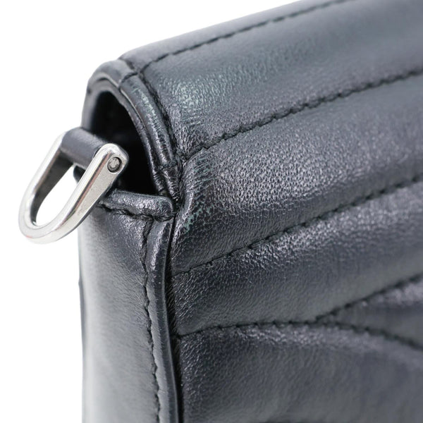 PRADA Sidonie Mini Diagramme Quilted Leather Chain Crossbody Bag Black