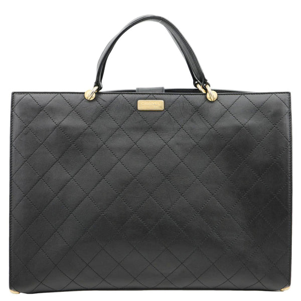 CHANEL Chic Affinity CC Quilted Leather Tote Shoulder Bag Black