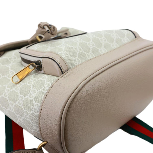 GUCCI Flap Interlocking G Patch GG Supreme Canvas Drawstring Backpack Off White 674147