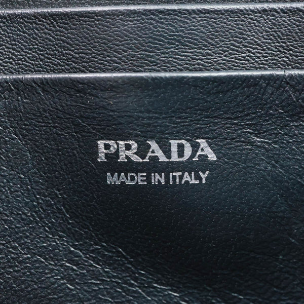 PRADA Sidonie Mini Diagramme Quilted Leather Chain Crossbody Bag Black