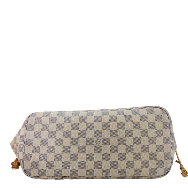 LOUIS VUITTON Neverfull MM Damier Azur Shoulder Bag White