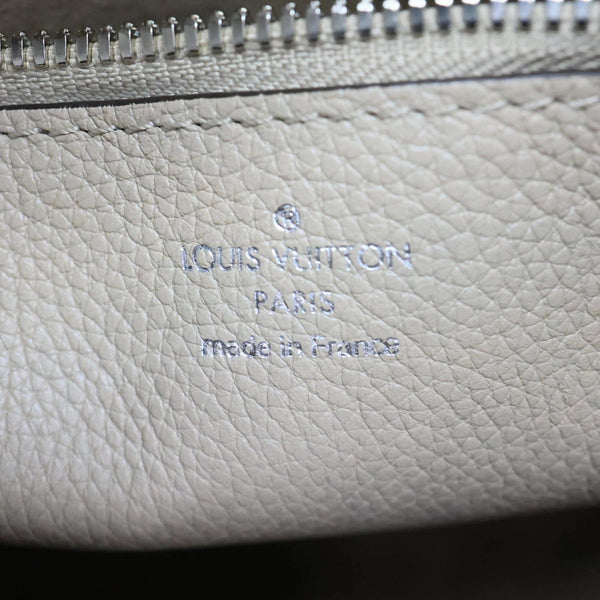 LOUIS VUITTON Muria Mahina Perforated Leather Shoulder Bucket Bag Creme Beige